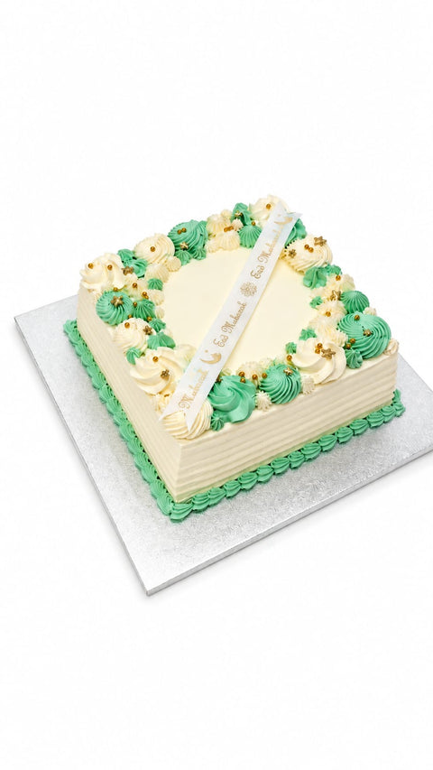 NFSC0209, 8" Square Cake with Ribbon